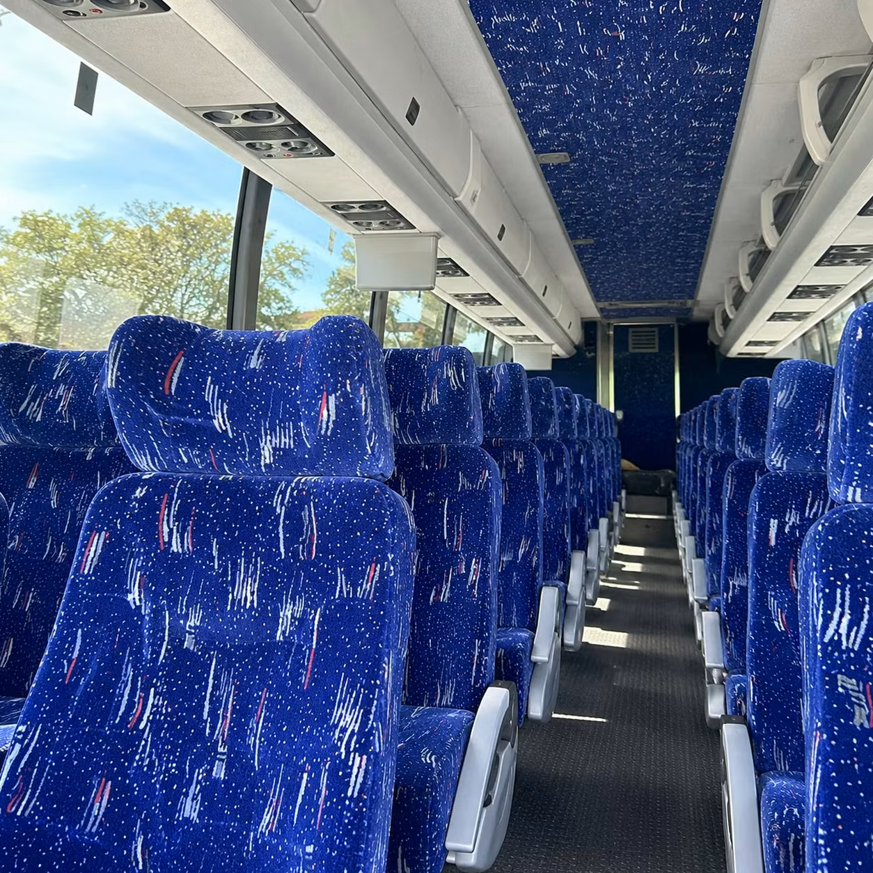 warren charter bus interior